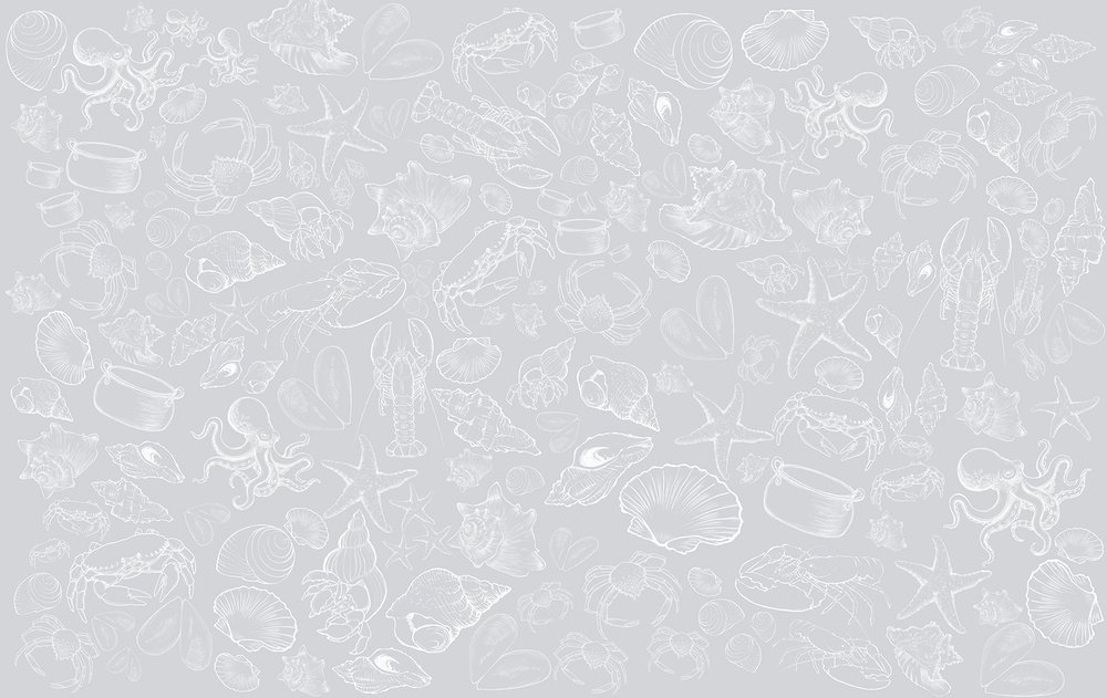 Fruits de mer au trait blanc