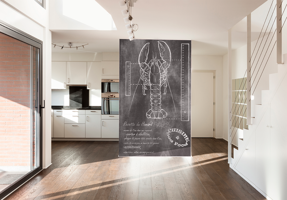 papier peint Homard mode d' emploi dans une cuisine