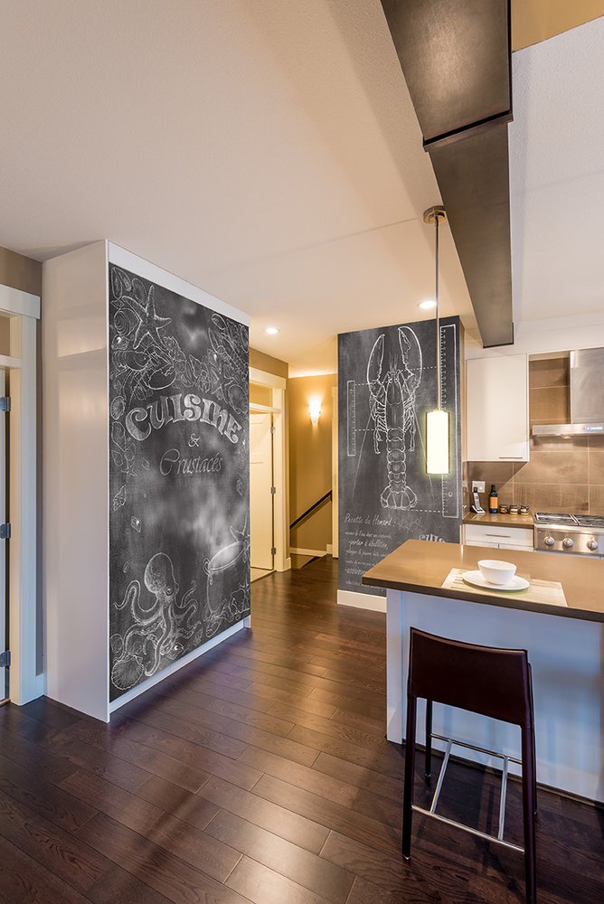 papier peint Ardoise et chaudron dans une cuisine