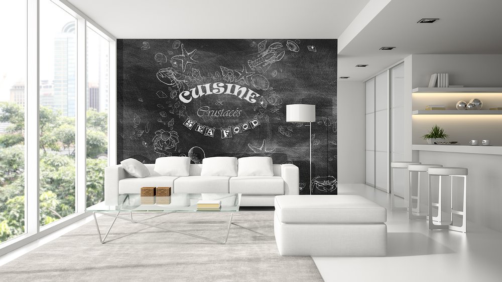 papier peint Décor sur ardoise dans un salon