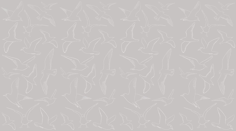 papier peint Mouettes blanches sur fond gris