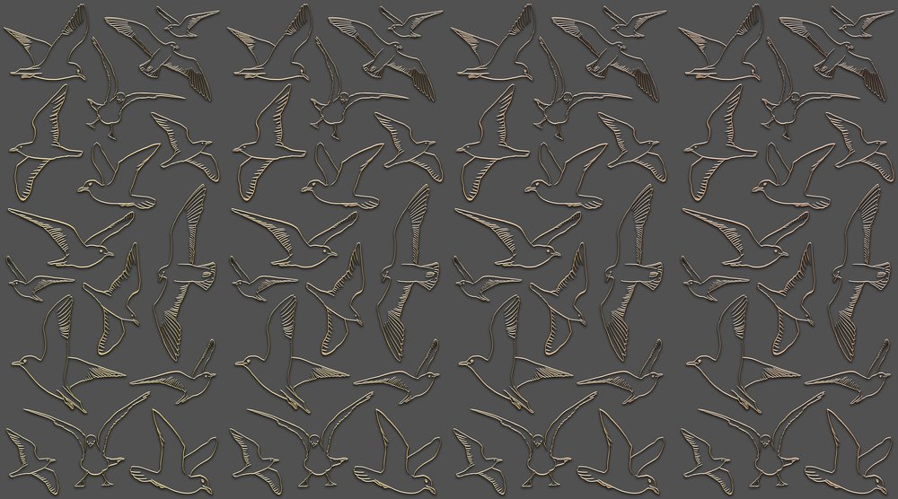 papier peint Mouettes bronzées