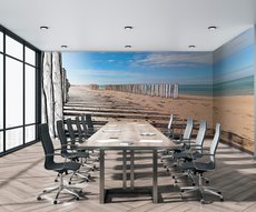 papier peint A la frontière du réel et du dessin dans un bureau