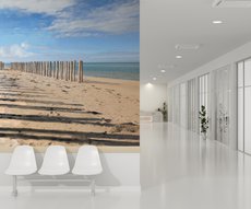 papier peint Esquisse d' un rivage dans une salle d'attente