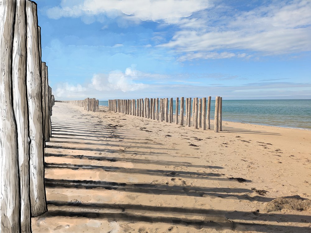 papier peint Esquisse d' un rivage