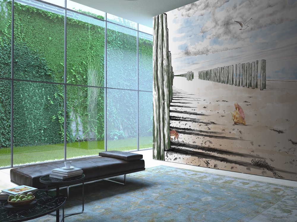 papier peint Souffle d'aquarelle sur la plage