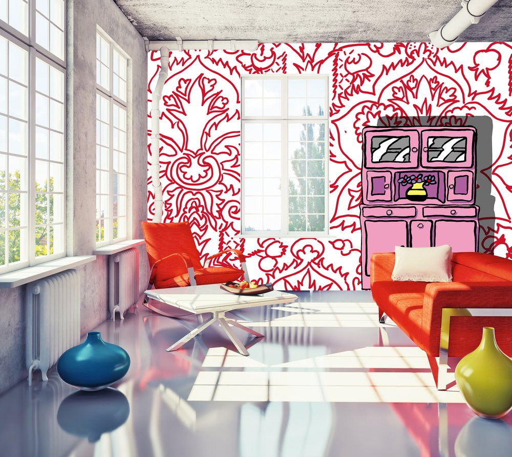 buffet couleurs et classic rouge sur blanc