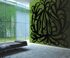 méandres 1 noir sur vert