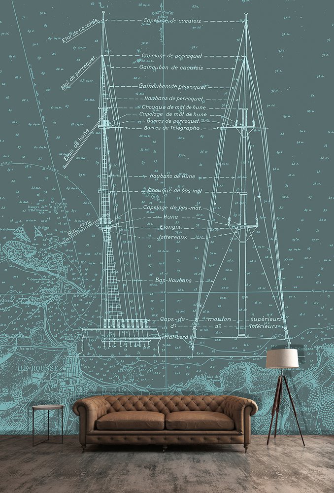 papier peint marine à voila ancienne
