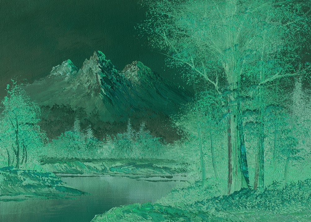 dessin d'un paysage vert reposant