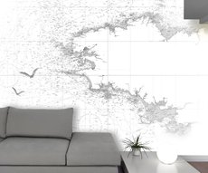 papier peint Carte blanche dans un salon