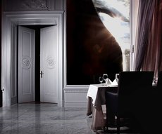 papier peint verre dans un séjour