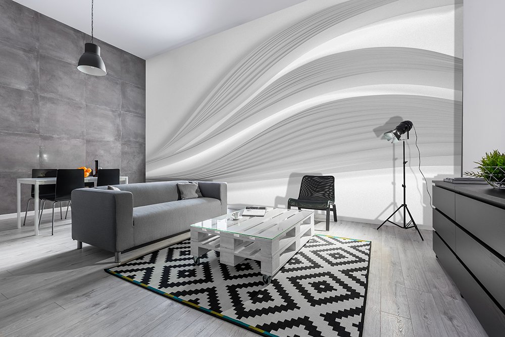 papier peint de courbes en ombre et lumière