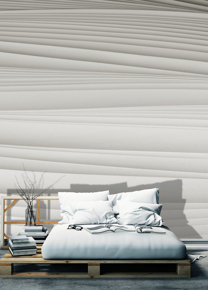 papier peint panoramique de rayures blanches et grises horizontales