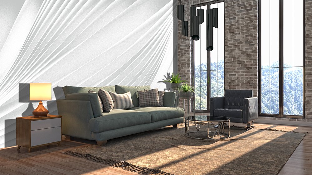 papier peint rayures grises avec une idée de mouvement ascendant