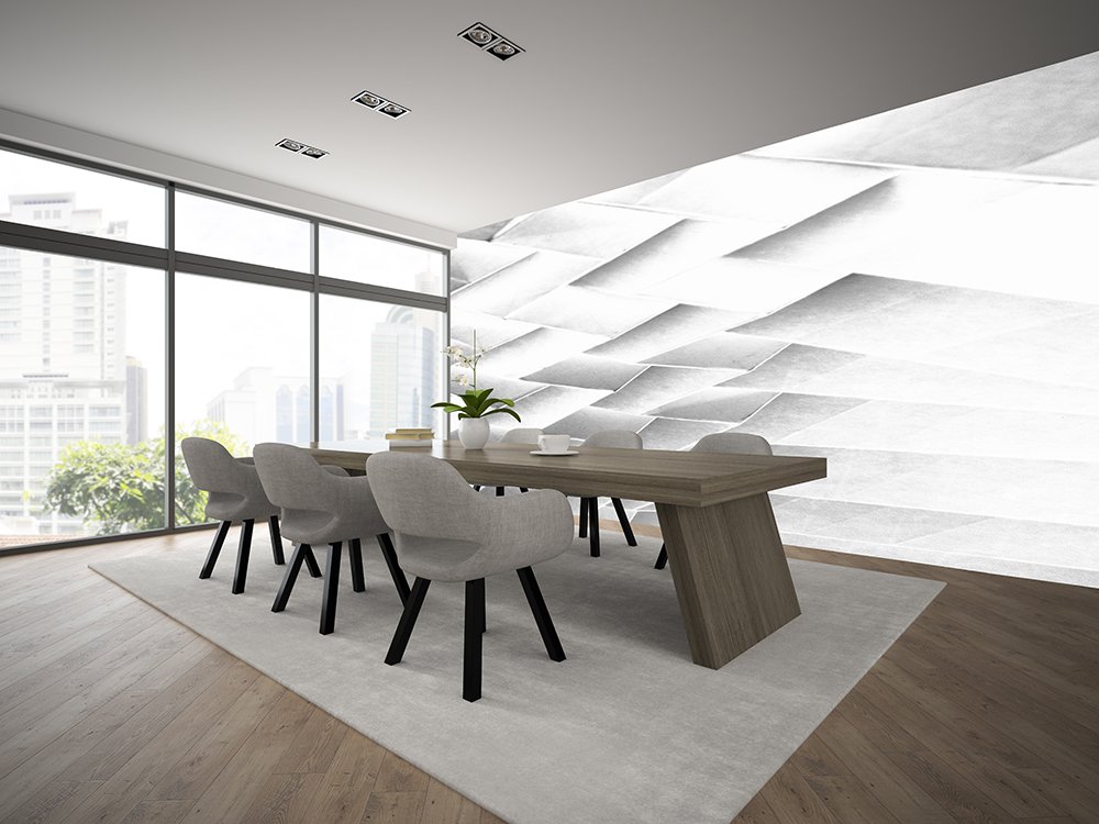 papier peint d'écailles dans un séjour