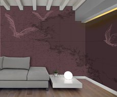 papier peint Carte lie de vin dans un salon