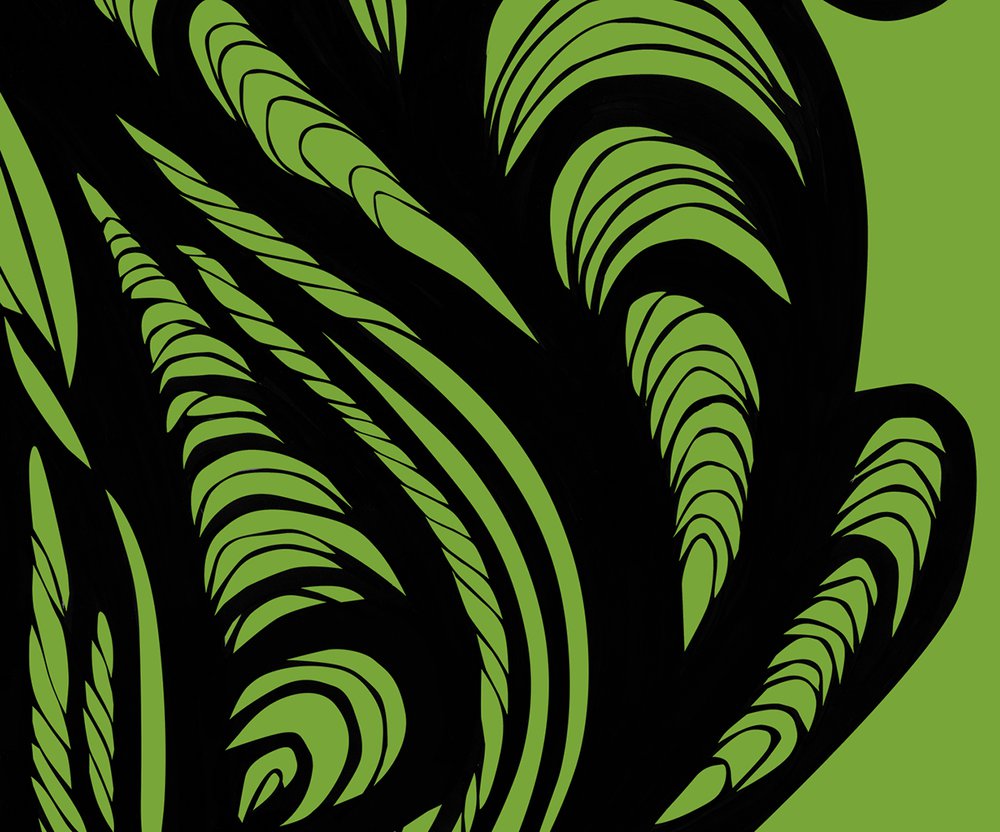 méandres 1 noir sur vert